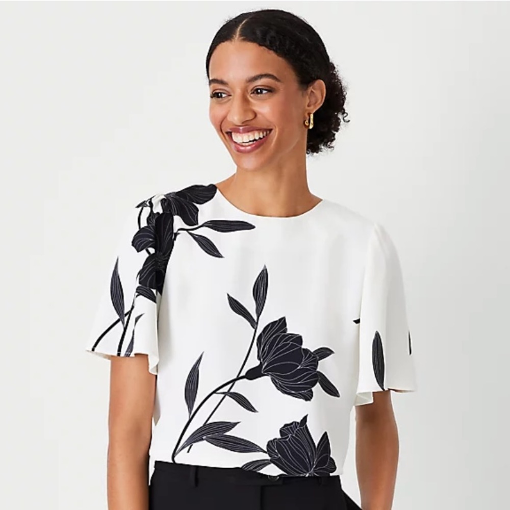 NWT Ann Taylor Shirred Blouse